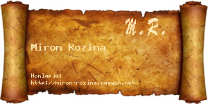 Miron Rozina névjegykártya